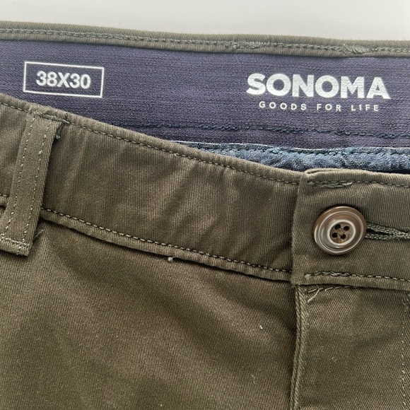 Men's Sonoma Olive Green Flexwear Casual Straight Leg Pants 38/30 NWT - Picture 2 of 5